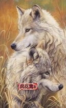 Super clear color cross stitch heavy drawing paper source file Wolf love companion 208 338