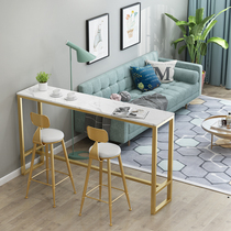 Milk tea new metal marble iron back bar stool high table modern combination simple cafe bar chair