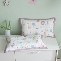 Baby pillowcase 35*55 47x67 4060 cotton gauze sweat-absorbing cartoon single child latex pillowcase small
