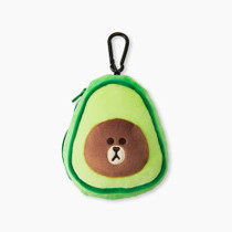 South Korea procurement LINE FRIEDNS Brown bear coin purse card bag dual-use headset storage stretchable pendant