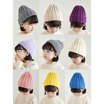 Baby candy color wool hat children 2021 Winter new warm baby Joker breathable skin-friendly knitted hat