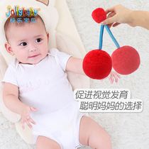 Neonatal 0-3 months baby visual pursuit red ball vision training black and white ball soft washable