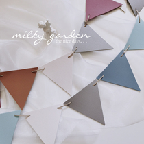 milky garden high quality leather bunting picnic camping outdoor childrens room decoration tent pull flag pull flower