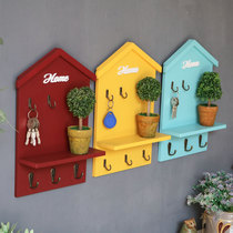 American creative small house key box storage porch pendant decoration wall rack home door adhesive hook