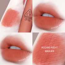 3ce Lip Glaze Matte peach pumpkin color almond cinnamon milk tea color lipstick oolong bean paste nude color European and American plain face