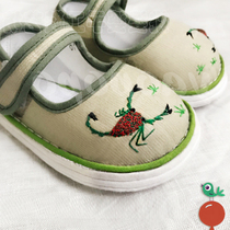 Childrens baby handmade five stinger embroidered baby cloth shoes Non-slip melaleuca soft bottom 1-3 years old 2 toddler shoes purple flower shoes