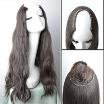 Wig Female long curly hair U-shaped half headgear Large wavy volume wig sheet incognito invisible hair extension Hair replacement Natural fluffy