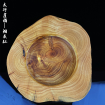 Taihang Cliff Bern Old material Wood Natural easyform ashtray office Living room Home vin room Four-treasure pen wash ink