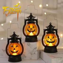 Bake cake decoration Halloween LED pumpkin lamp decoration spider web plug-in Halloween atmosphere dress up