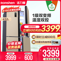 Rongsheng 432L cross-door four-door refrigerator household first-class frequency conversion energy-saving air-cooled frost-free ultra-thin