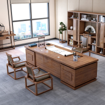 New Chinese style large-scale desk master table high-grade boss table chairman desk solid wood furniture spot