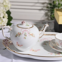 Brand new Hungarian Herend Eden Girl Heart Pink Bow Hand painted teapot Coffee cup Tea drain