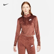 Nike Nike Official Women's Velvet Long Sleeve Jacket New Fall Winter Tight Casual Short Soft DD5444