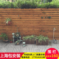 Anti-corrosion wood fence fence guardrail courtyard decoration outdoor garden carbonized wood fence railing solid wood fence door