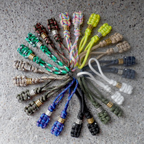 Short umbrella rope handmade diy woven car keychain flashlight camera hanging alloy piece multi-color knife tail drop