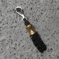 Hand-woven personality fashion adhesive hook pendant outdoor multifunctional key chain skull umbrella rope knife pendant