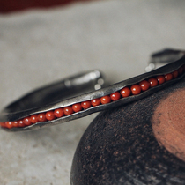 (Zhuo) line dust original sterling silver hand made custom persimmon red South Red pure handmade sterling silver this year bracelet