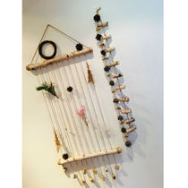 Nordic pastoral hemp rope natural white birch wooden sticks pictured wall hanging curtain decoration photography pendulum props
