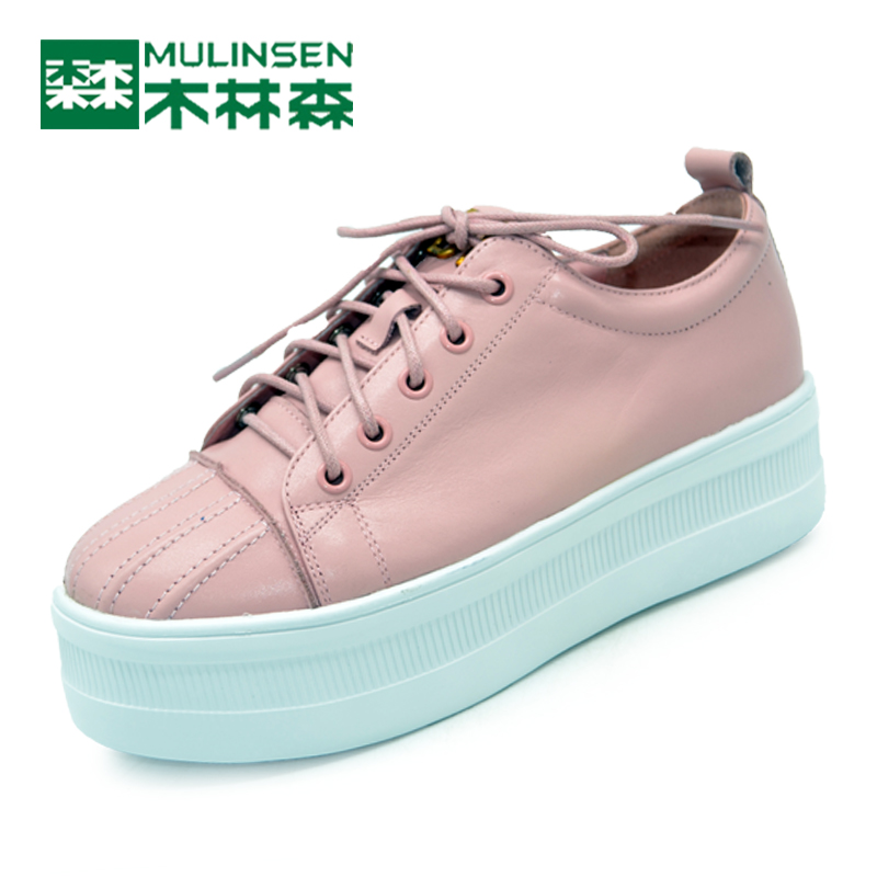 Mulinsen Women's Shoes Hot Selling Autumn Korean Edition Leisure Shoes Fashion Women's Muffin Shoes Fashion Thick Bottom Shoes Niu Leather Shoes