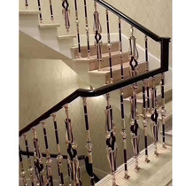 Kuncheng custom staircase 002 indoor whole staircase villa building attic duplex staircase leaping layer inclined beam rotating ladder