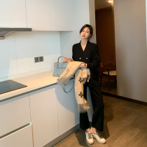 ◆ AMUM maternity wear ◆ Ever love ~ fashionable thin black knitted top long pants suit autumn and winter