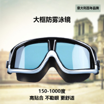 LOGULEYA big frame swimming goggles for men and women professional myopia coating waterproof anti fog HD swimming glasses Leisure