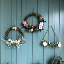 ins Pastoral style Kindergarten corridor charm Creative handmade kindergarten dry branch charm Pinecone hemp rope charm
