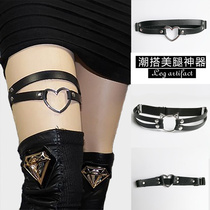 Thigh ring sexy leg ring ins chain punk thigh ring strap Japanese garter belt black leg strap jk jewelry female