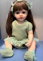 55 cm full glue golden long hair can be bathed in water simulation doll reborn baby handmade