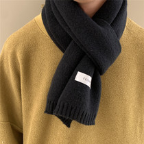 Winter niche short scarf men Korean version of Joker simple Japanese thick warm gift collar female student couple
