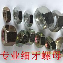 Fine tooth hexagon thin nut nut M6M7M8M10M12M14X0 75X1X1 25X1 5 non-standard tooth pattern screw