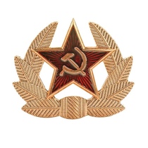 Soviet sickle hammer hat badge Russian double-headed eagle badge five-pointed star Lei Feng cap badge Red Star brooch metal