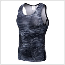 New mens 3D three-dimensional printed vest Jade Love PRO Fitness running sports tight stretch quick clothes