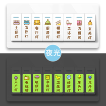 Removable Wall Patch Night Light Switch Veneered Board Button Caption caption Self-adhesive decorative waterproof sticker