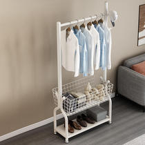 Hanger Floor Type Multifunction Clothes Hanger Home Airwear Cap Rack Bedroom Containing Hanging Clothes Pole Mobile Shelve