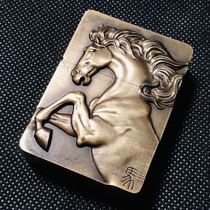 ZORRO ZORRO pure copper thickened heavy battle armor shield double-sided relief classical National Wind Horse kerosene lighter