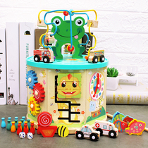 Children around the beads treasure box puzzle girl beaded building block toys 1-23 year old boy one and a half baby toys