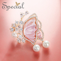 SPECIAL freshwater pearl brooch pin anti-light silk towel buckle summer 2021 New Tide Butterfly Girl