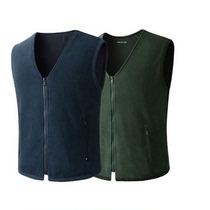 Vest vest Navy green velvet vest warm cold-proof vest