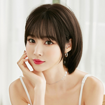 Wig female short hair hanging ears comic bangs net red mid-length long hair natural face repair full headgear bobble clavicle hair