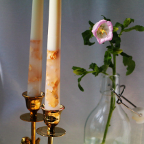 ins candle ornaments hand made natural smokeless soy wax white long rod gold foil candle home
