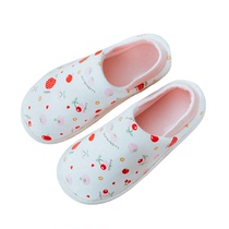 Moon Shoes Summer Thin style Soft bottom bag heel Anti-slip home cotton slippers Breathable Big Code Spring Autumn Season Thick Bottom Postpartum ZL09