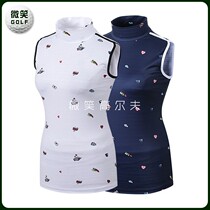 Special offer 2021 summer new Korean golf suit WOMEN ELL * high collar printing sleeveless T-shirt GOLF