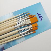 8 set nylon gouache watercolor pen 4 flat head 4 round pointed oil brush acrylic brush