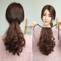 Wig Ponytail female long curly hair Strap style pear flower fake ponytail big waves Realistic medium long short wig piece