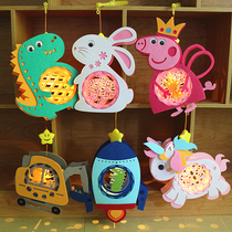 Mid-Autumn Festival childrens lantern cartoon portable music luminous toy non-woven hand made material rabbit lantern