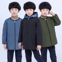 Childrens waterproof coat long sleeve autumn and winter down jacket anti-dirty clothes baby art painting apron boy eating clothes