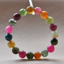 A brand new candy-colored rainbow single-circle bracelet 10 1 mi 31 grams Brazilian natural tourmaline bracelet female 11856