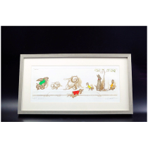 Arthur Boris Oclean French etching Hand-colored Naughty Dog in Paris