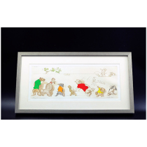Arthur Boris Oclean French etching Hand-colored Naughty Dog in Paris